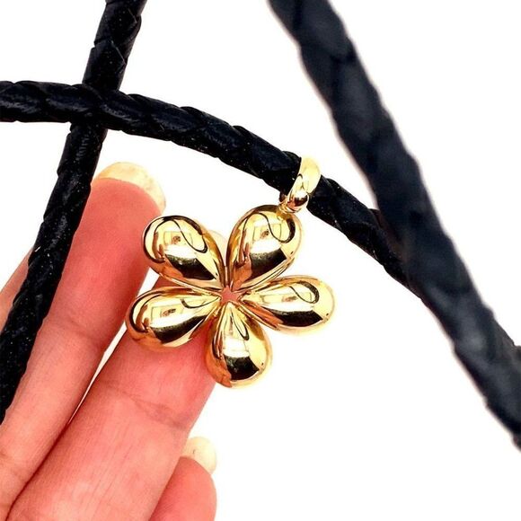 14k Flower Corded Necklace - Picture 3 of 8
